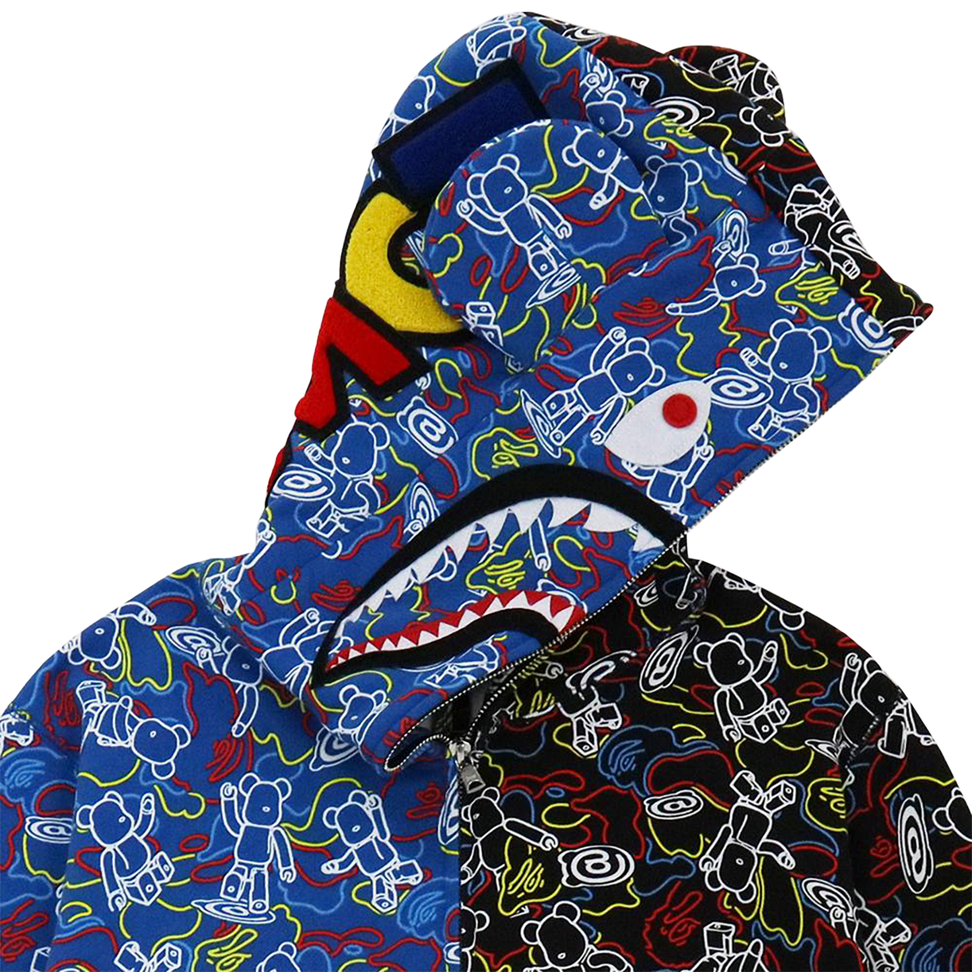 BE@RBRICK CAMO BE@R SHARK HALF FULL ZIP HOODIE