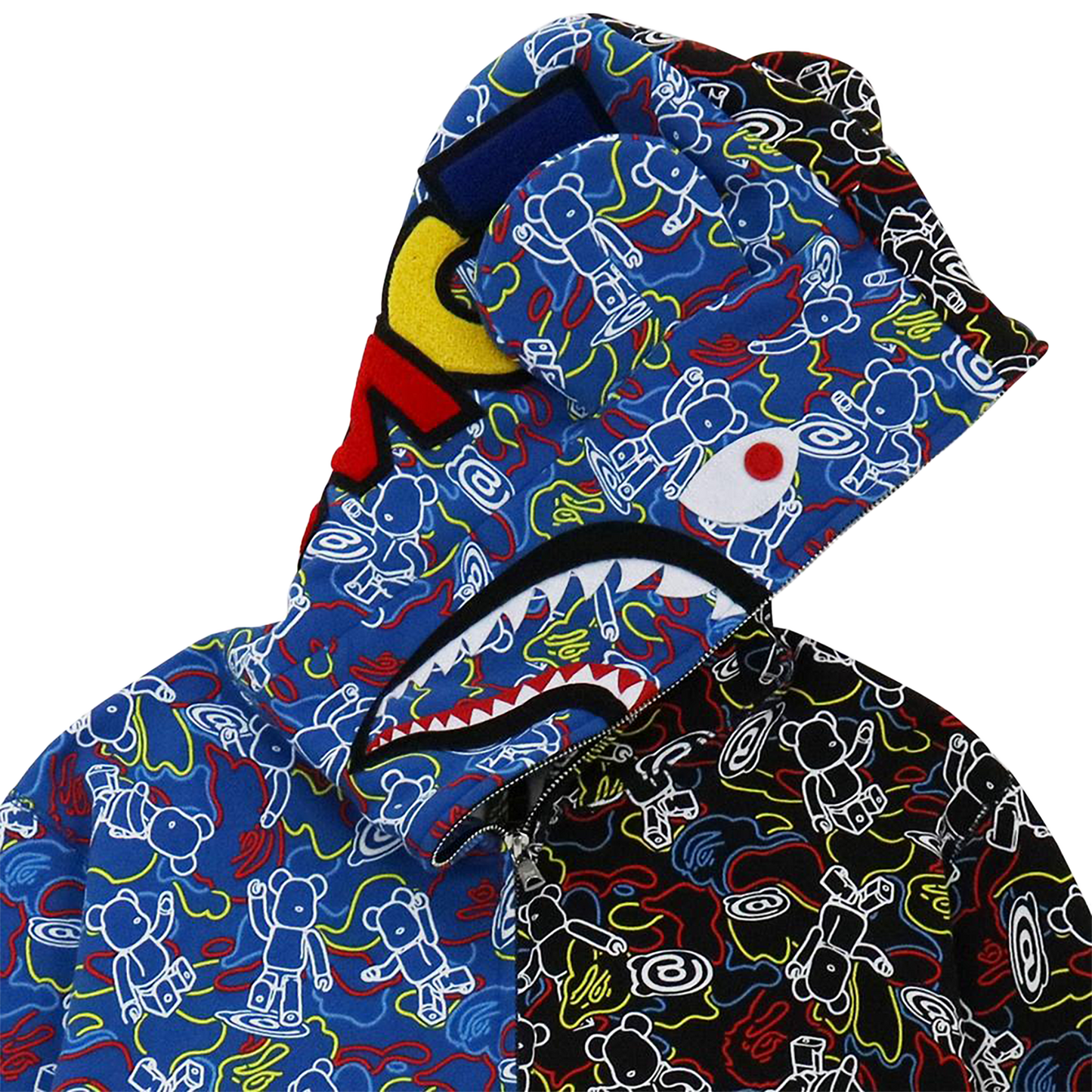 BE@RBRICK CAMO BE@R SHARK HALF FULL ZIP HOODIE