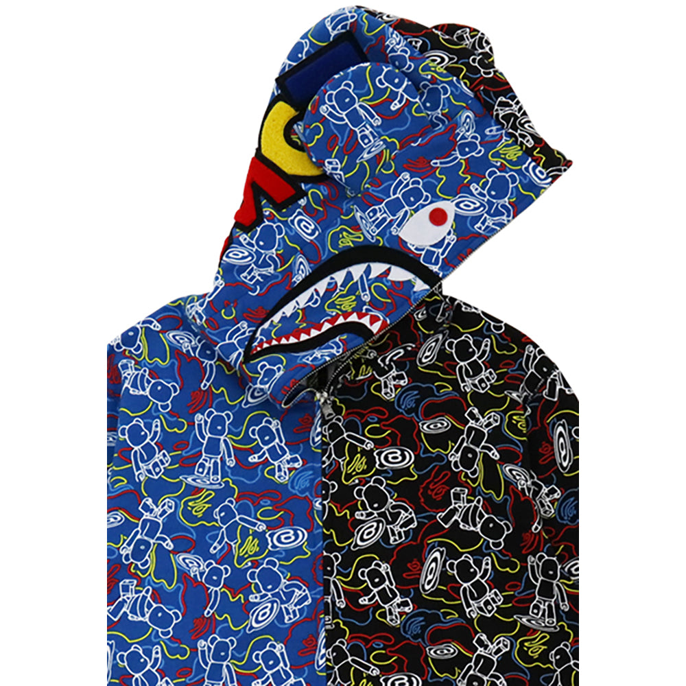 BE@RBRICK CAMO BE@R SHARK HALF FULL ZIP HOODIE 2021_2