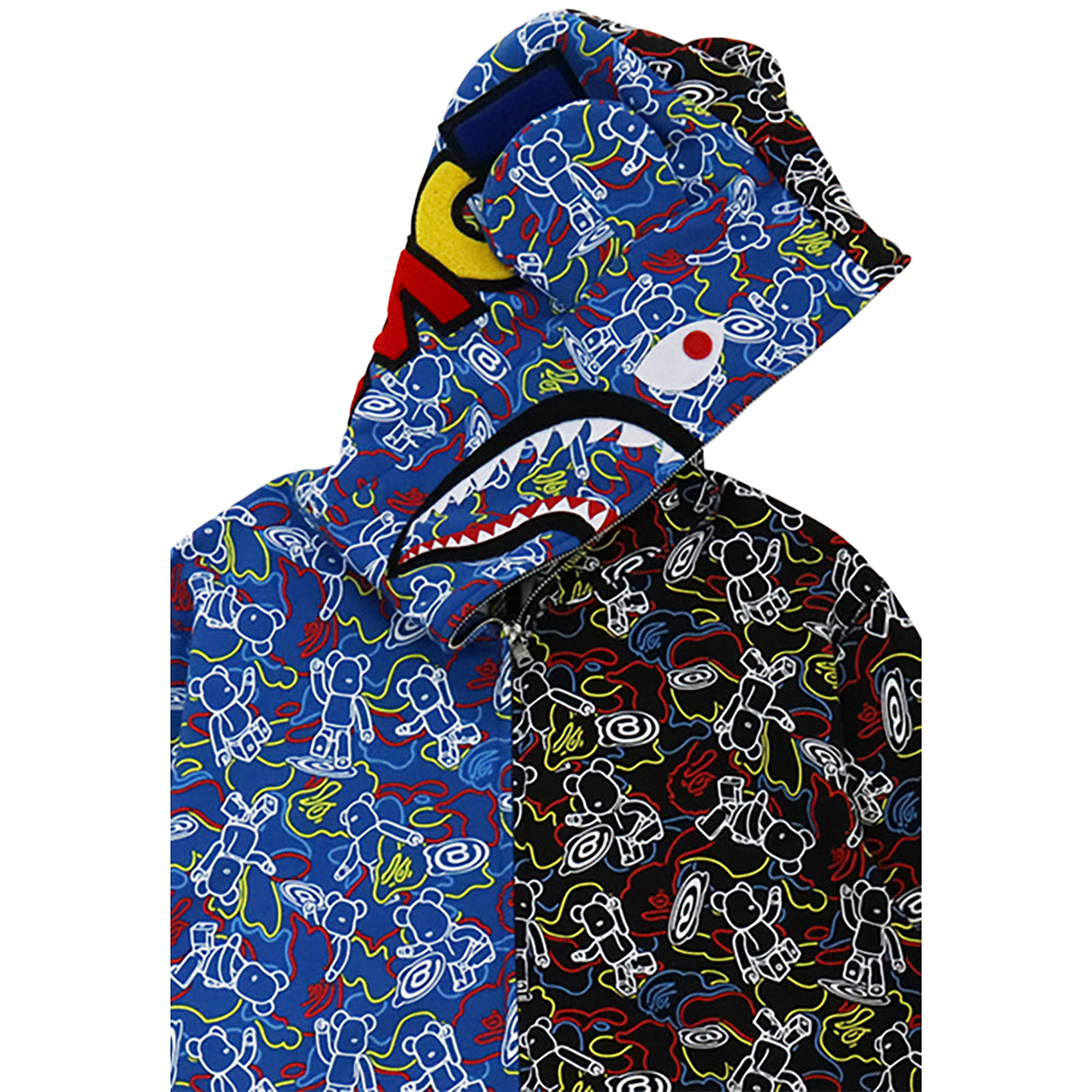 BE@RBRICK CAMO BE@R SHARK HALF FULL ZIP HOODIE 2021