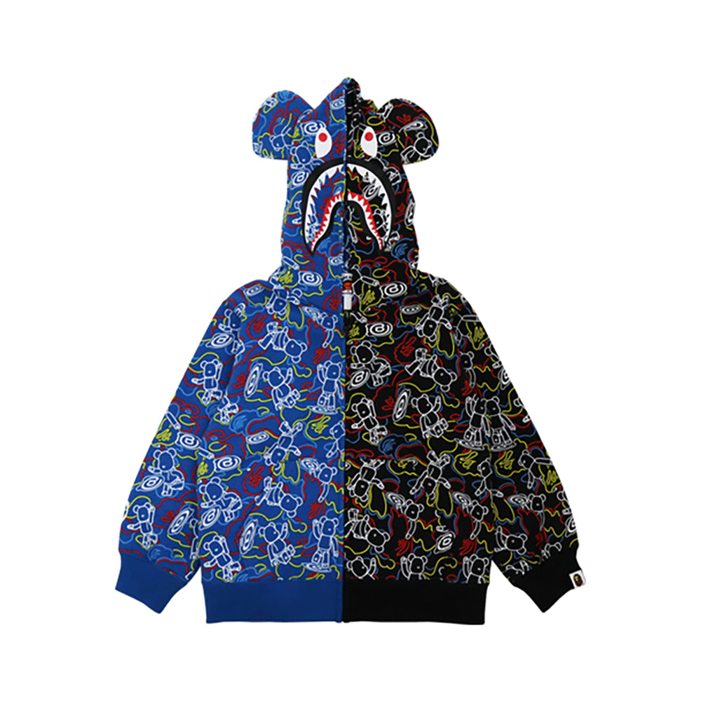 BE@RBRICK CAMO BE@R SHARK HALF ZIP HOODIE (KIDS)_0