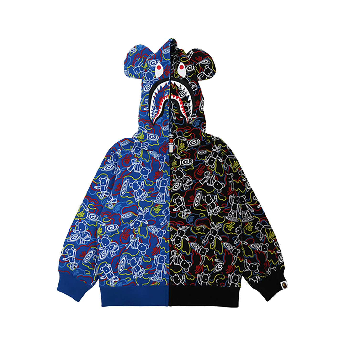 BE@RBRICK CAMO BE@R SHARK HALF ZIP HOODIE (KIDS)