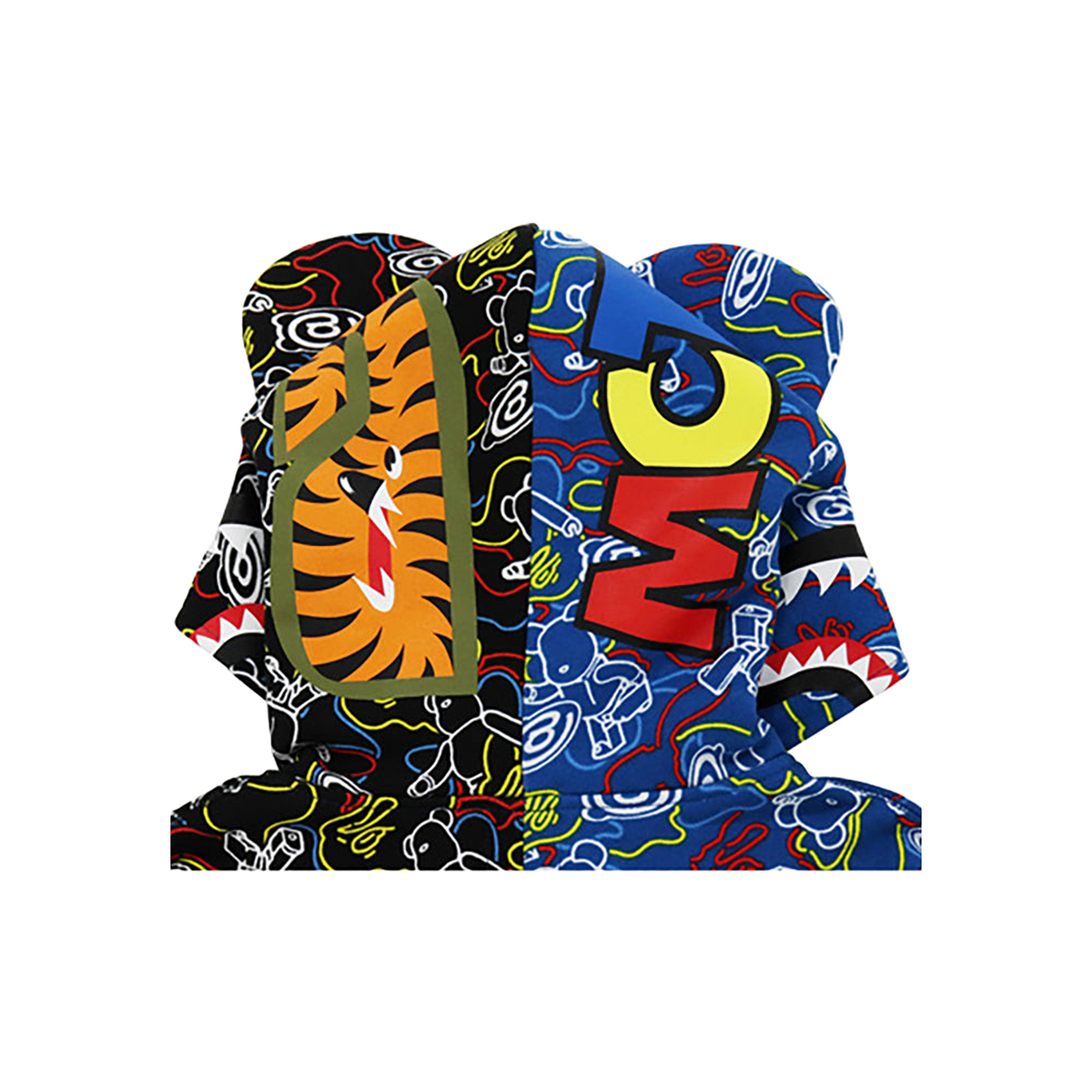 BE@RBRICK CAMO BE@R SHARK HALF ZIP HOODIE (KIDS)