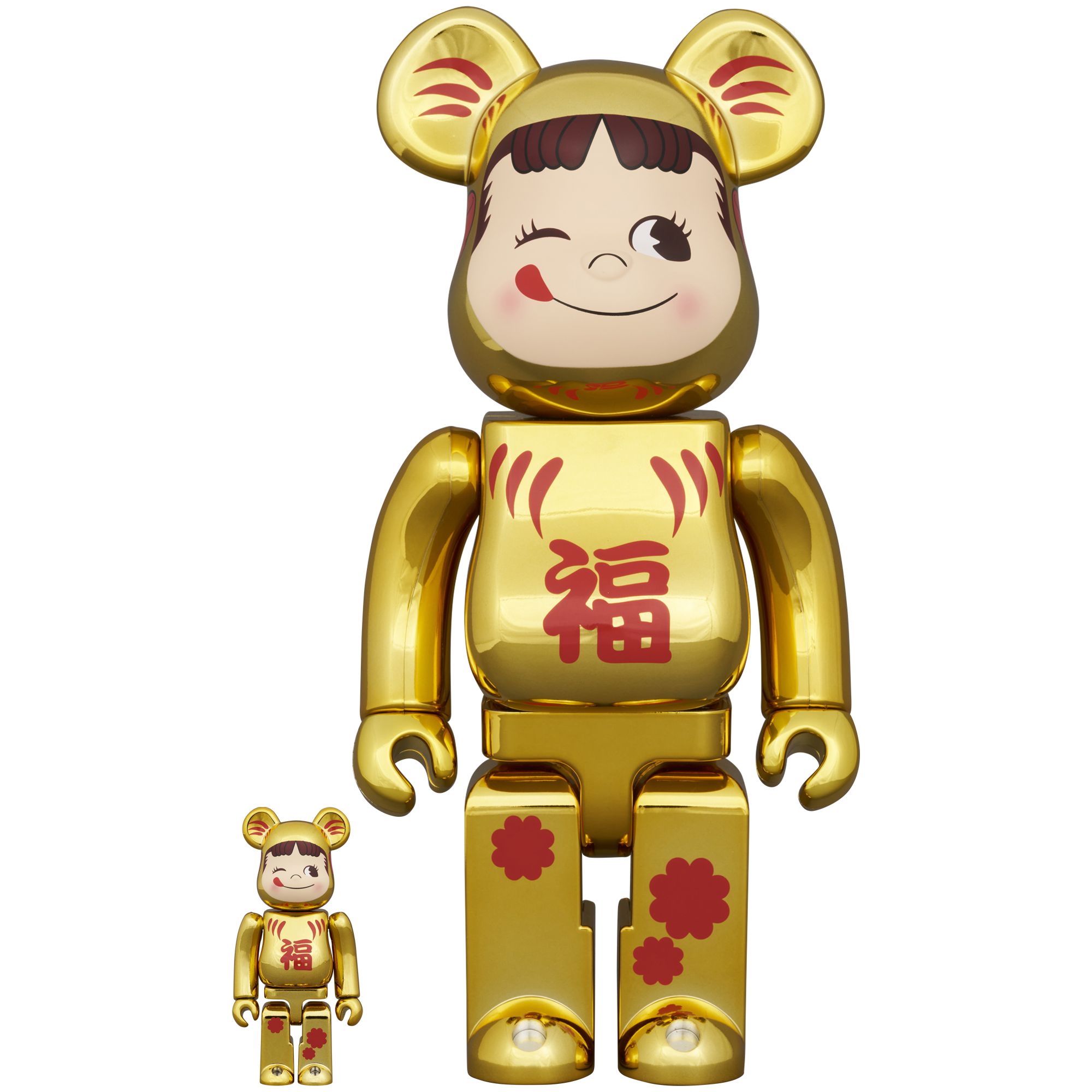 BE@RBRICK Daruma Peko-chan Gold Plated 100％ & 400％
