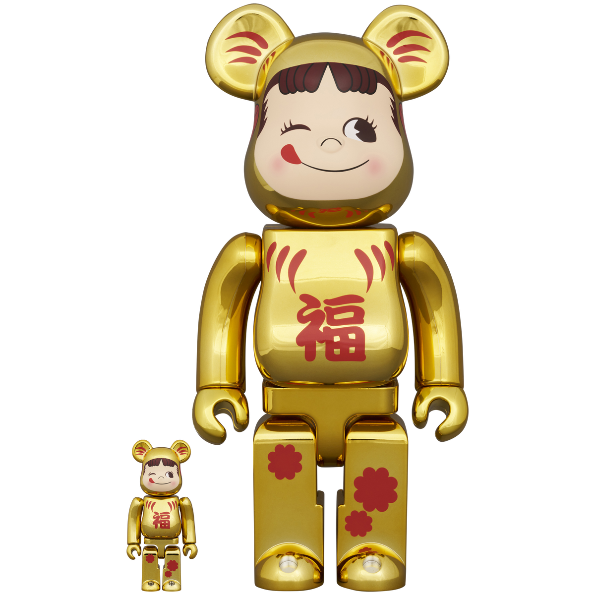 BE@RBRICK Daruma Peko-chan Gold Plated 100％ & 400％
