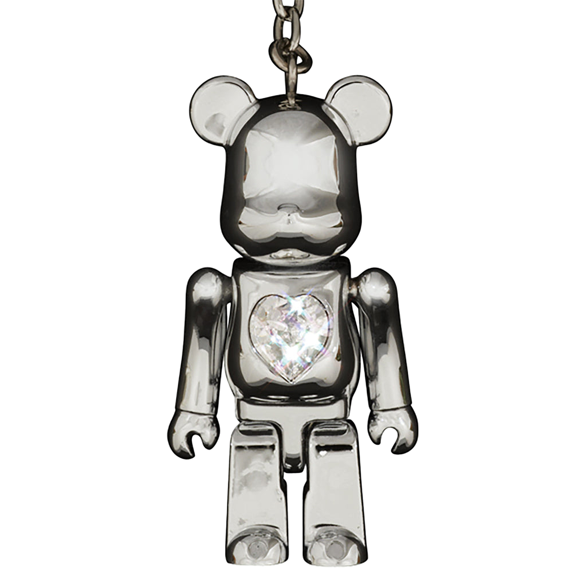 BE@RBRICK クリスタルハート メタルチャーム クロームメッキモデル / グロスブラックモデル