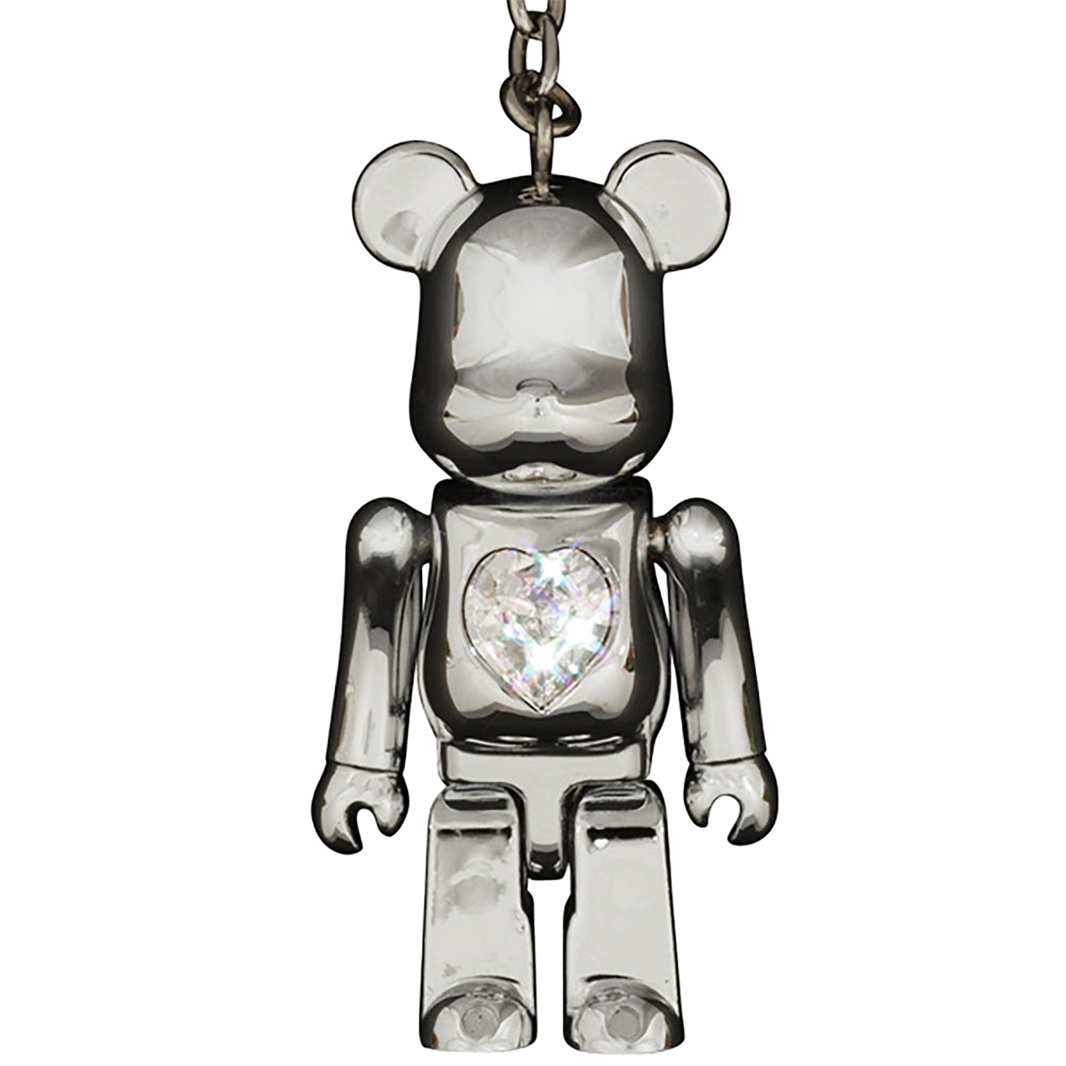 BE@RBRICK クリスタルハート メタルチャーム クロームメッキモデル / グロスブラックモデル