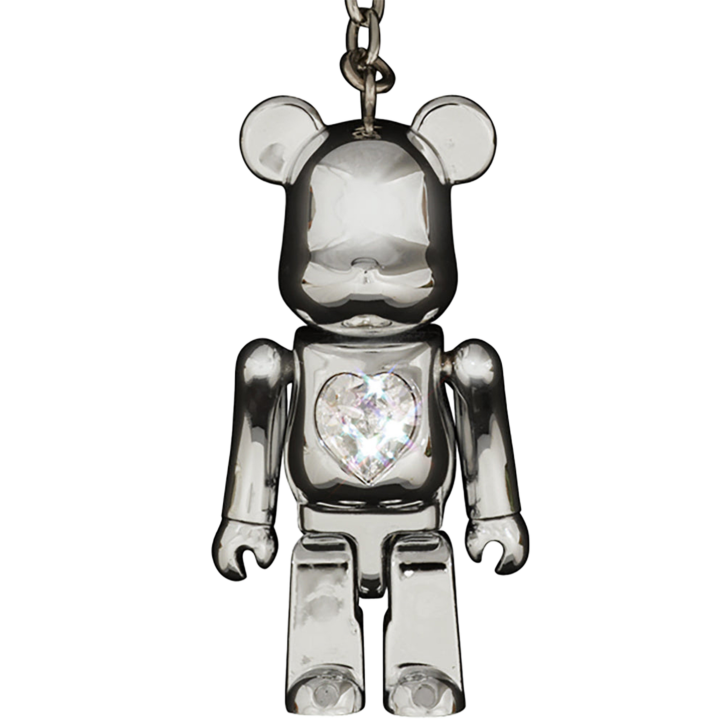 BE@RBRICK クリスタルハート メタルチャーム クロームメッキモデル / グロスブラックモデル