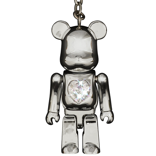 BE@RBRICK クリスタルハート メタルチャーム クロームメッキモデル / グロスブラックモデル