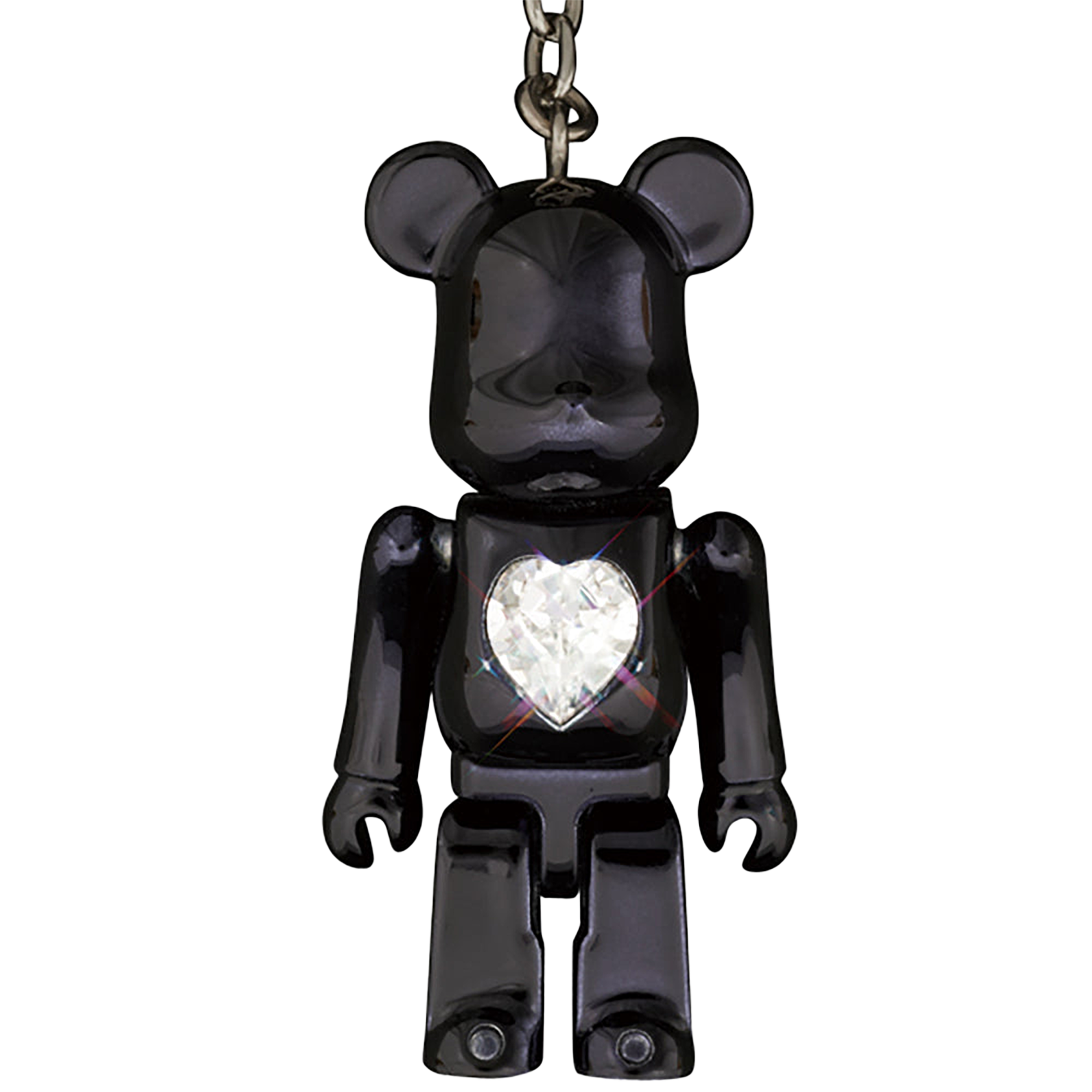 BE@RBRICK クリスタルハート メタルチャーム クロームメッキモデル / グロスブラックモデル