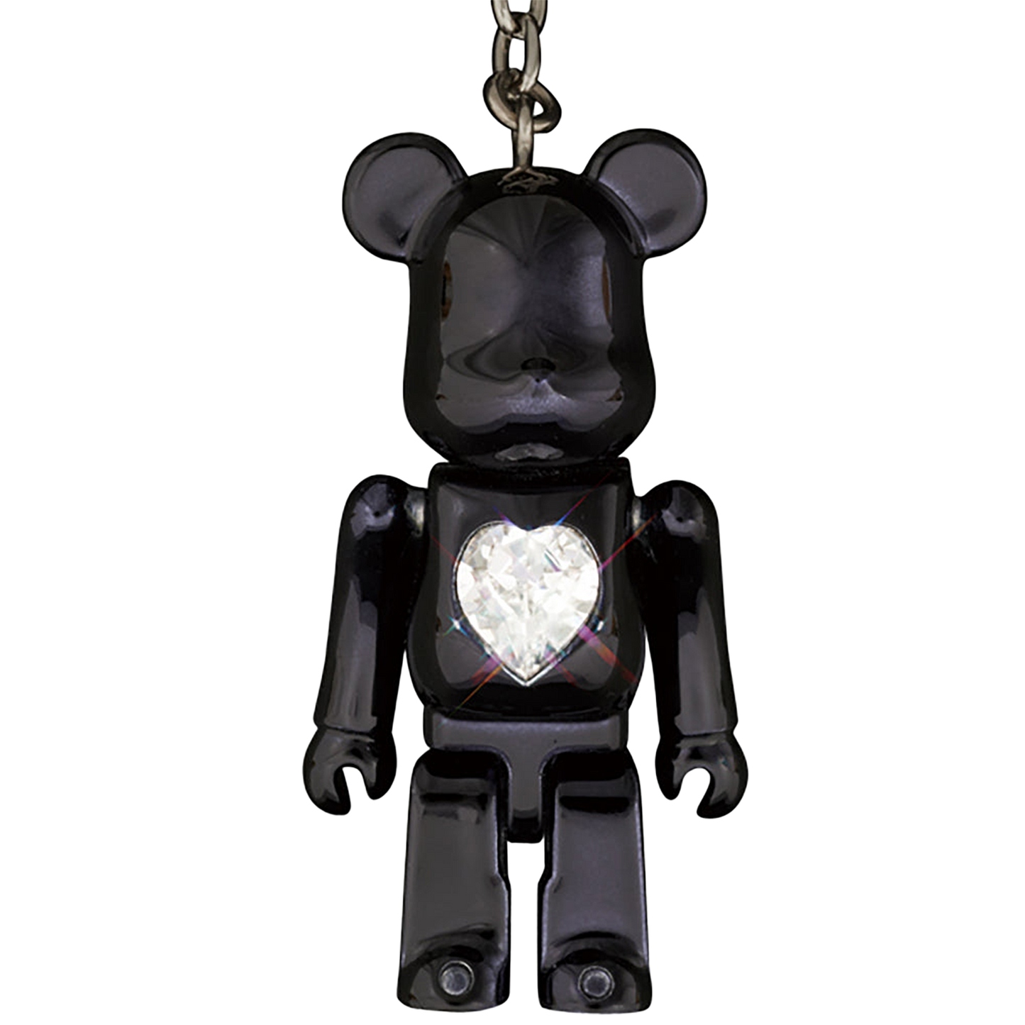 BE@RBRICK クリスタルハート メタルチャーム クロームメッキモデル / グロスブラックモデル