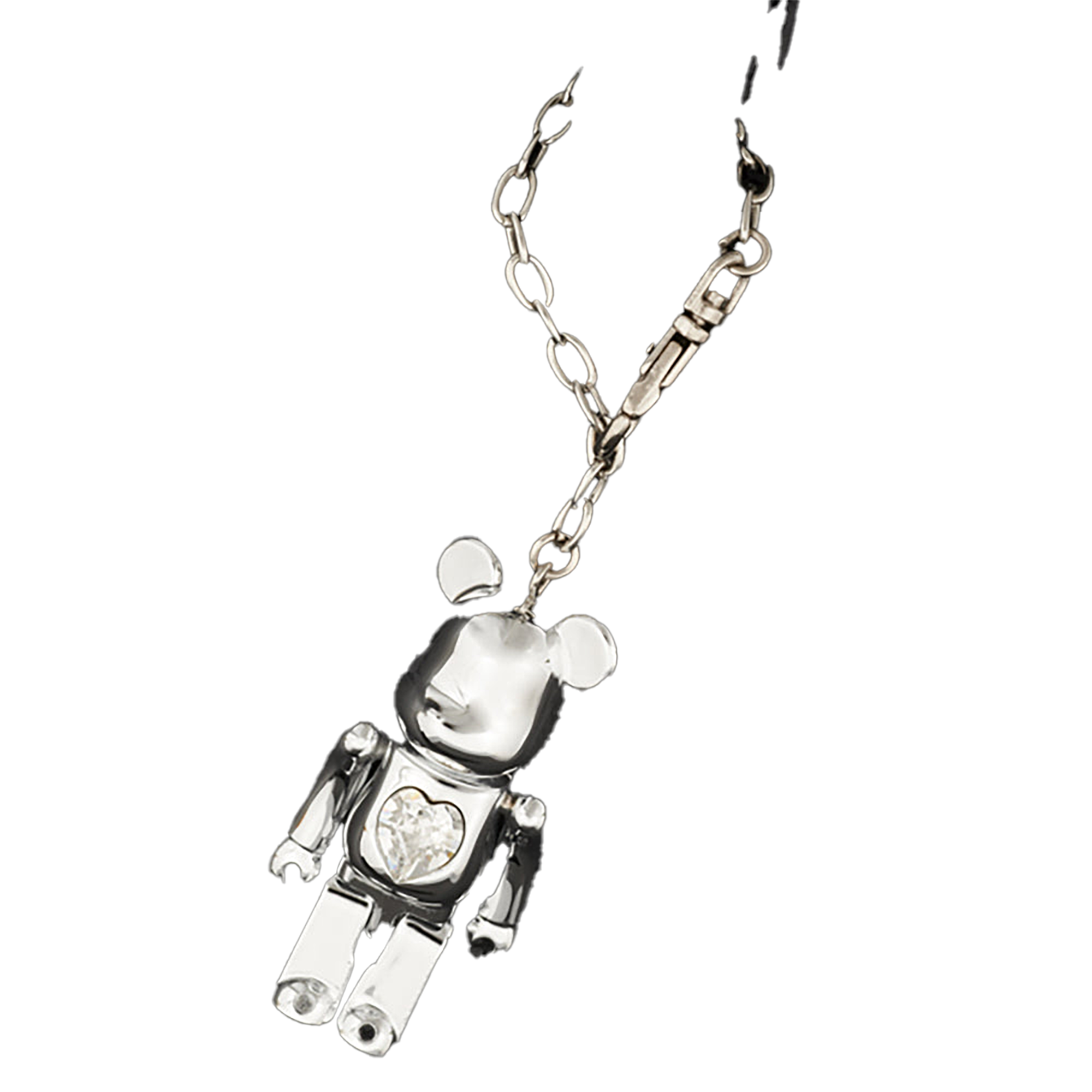 BE@RBRICK クリスタルハート メタルチャーム クロームメッキモデル / グロスブラックモデル