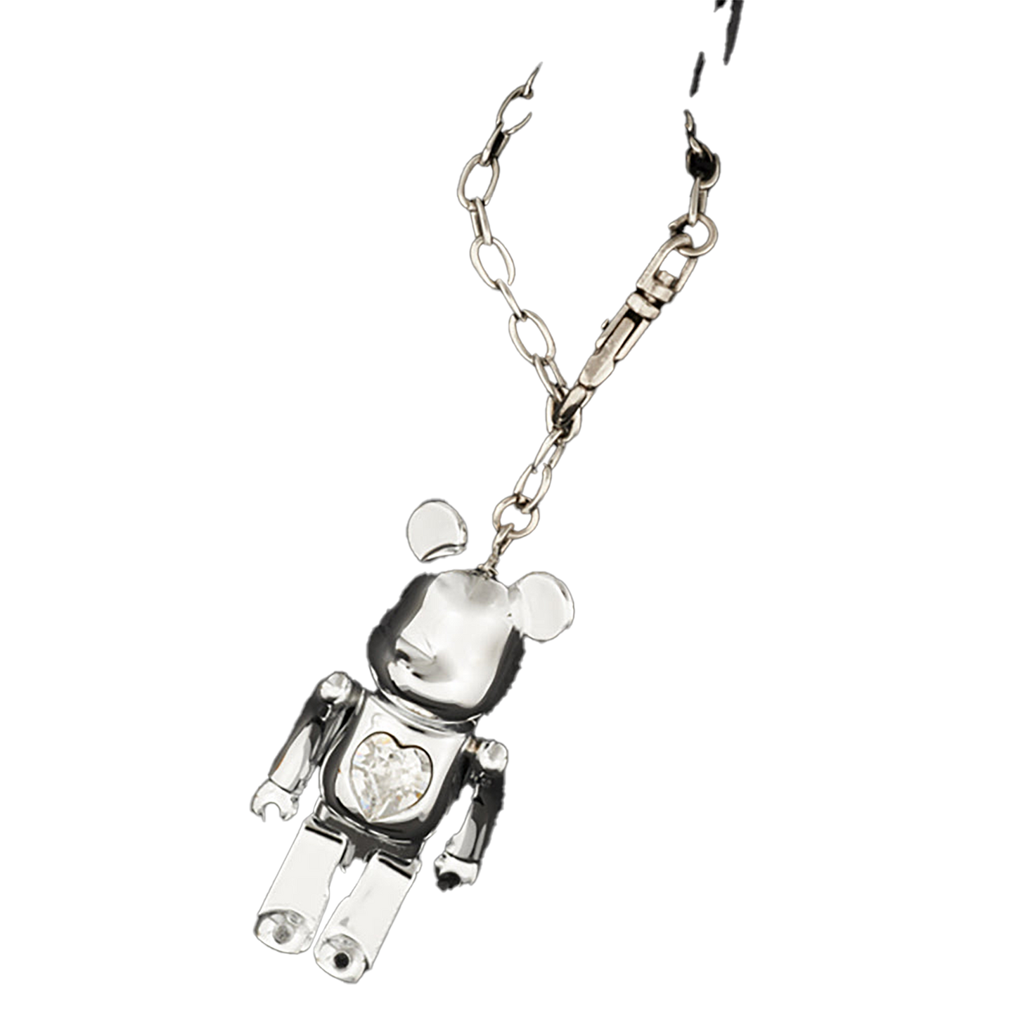 BE@RBRICK クリスタルハート メタルチャーム クロームメッキモデル / グロスブラックモデル