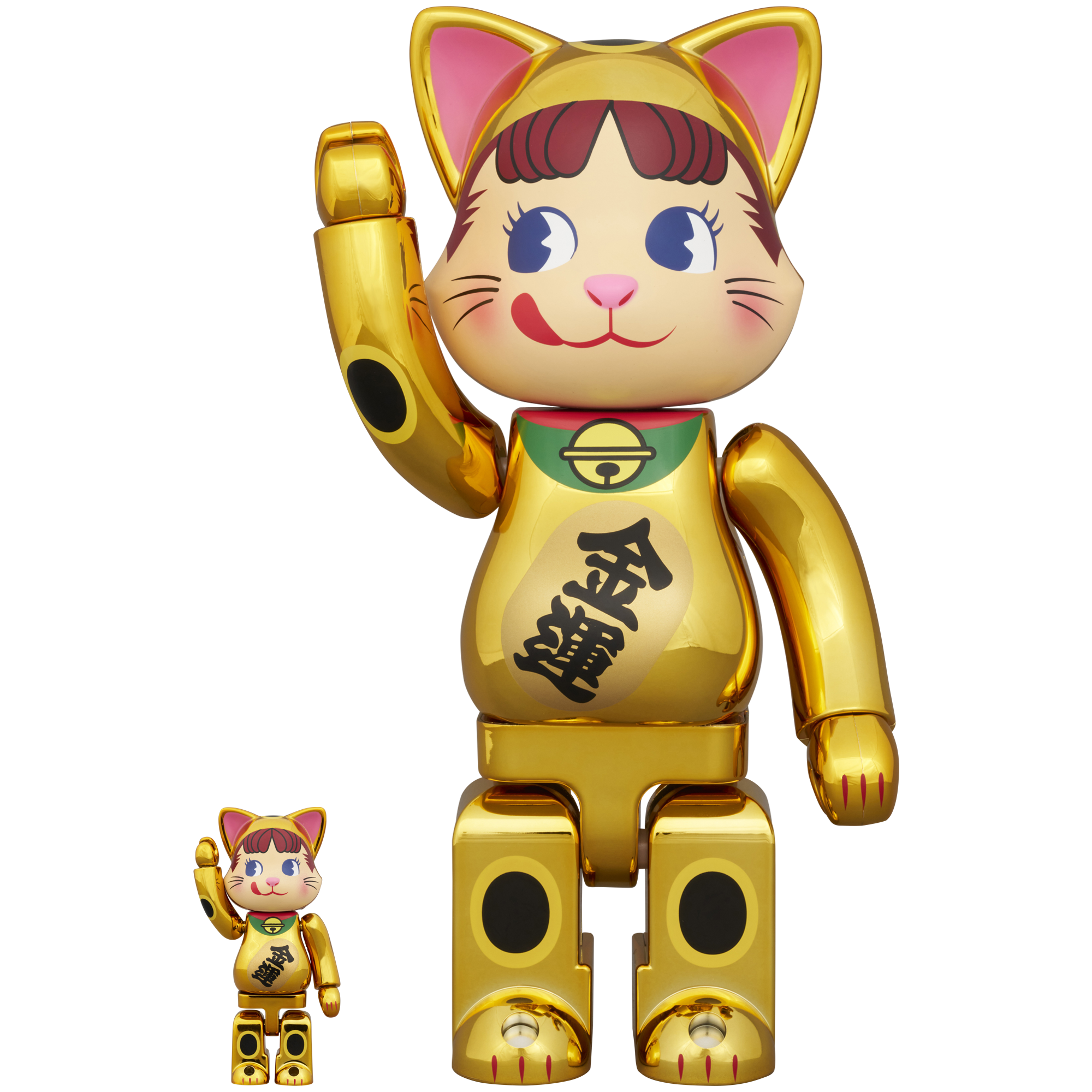 NY@BRICK Maneki Neko Peko-chan Gold plated 100% & 400% 