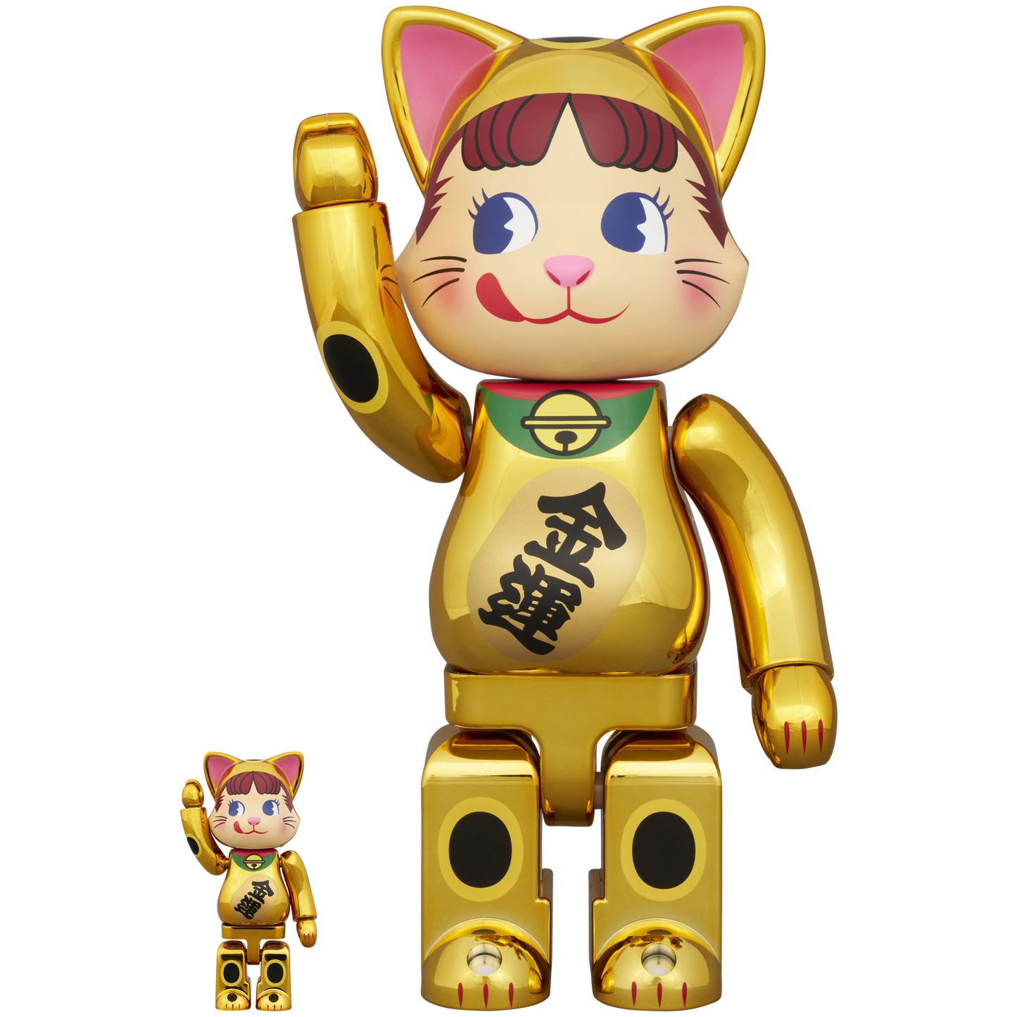 NY@BRICK Maneki Neko Peko-chan Gold plated 100% & 400% 