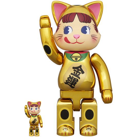 NY@BRICK Maneki Neko Peko-chan Gold plated 100% & 400% 