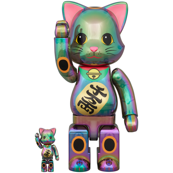 NY@BRICK 招き猫 千万両 黒透明メッキ 100％ & 400％ | MEDICOM TOY