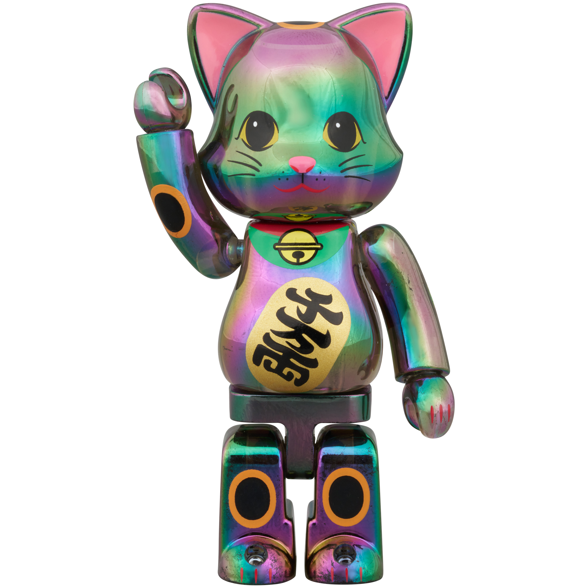 NY@BRICK 招财猫千万亮黑色透明电镀 100% 和 400%