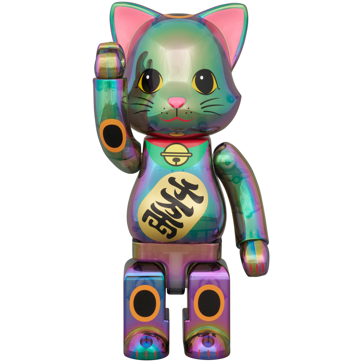 NY@BRICK 招财猫千万亮黑色透明电镀 100% 和 400%
