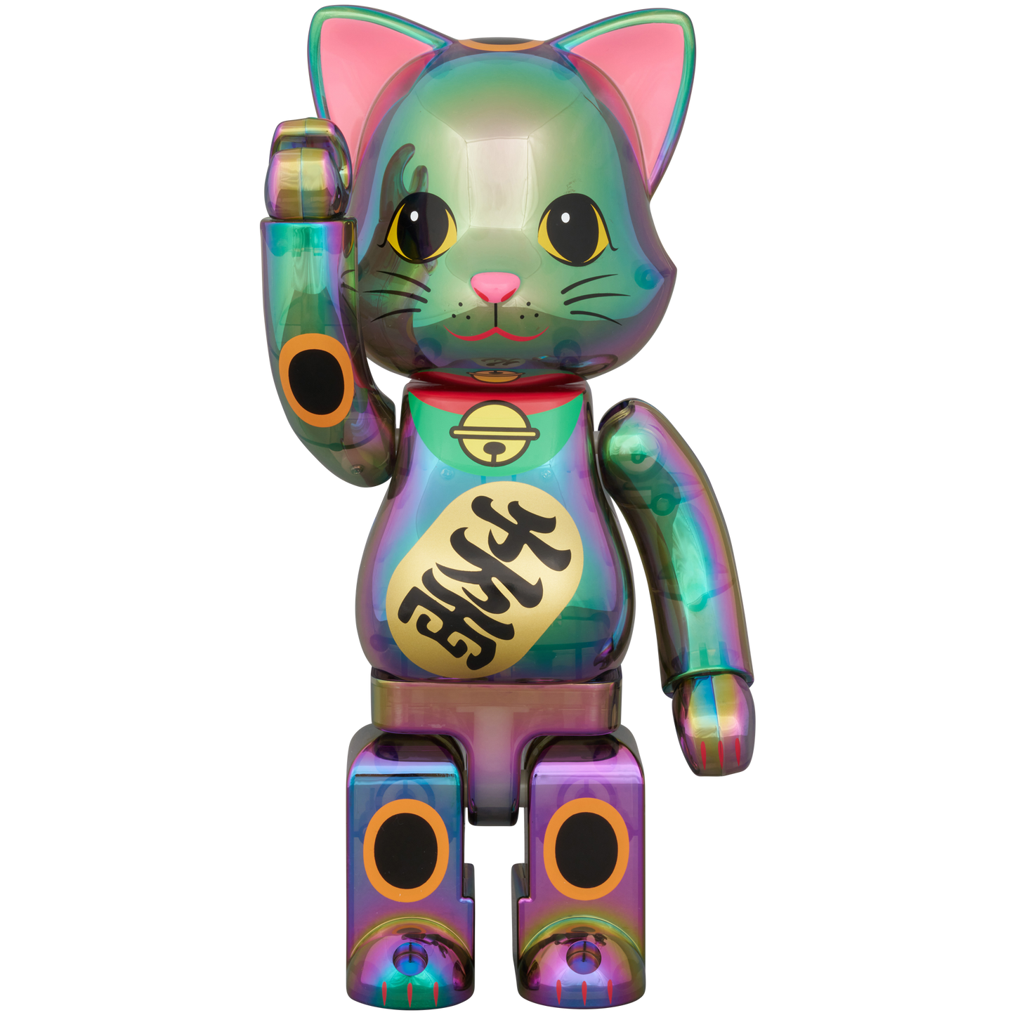 NY@BRICK 招财猫千万亮黑色透明电镀 100% 和 400%