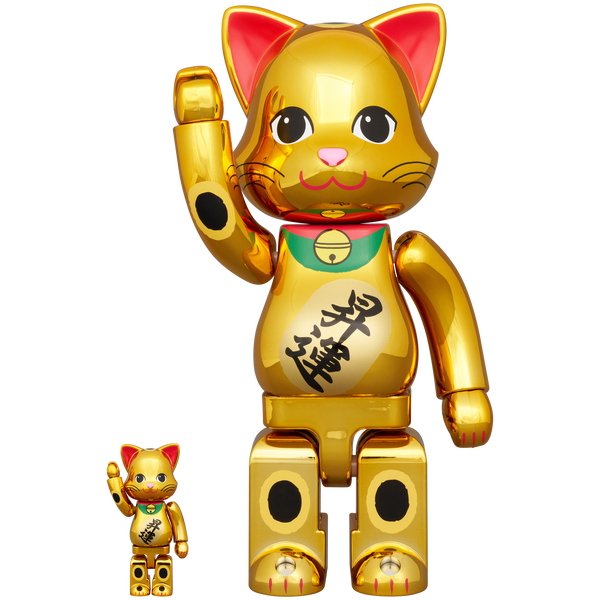 NY@BRICK 招き猫 昇運 金メッキ 100％ & 400％ | MEDICOM TOY OFFICIAL