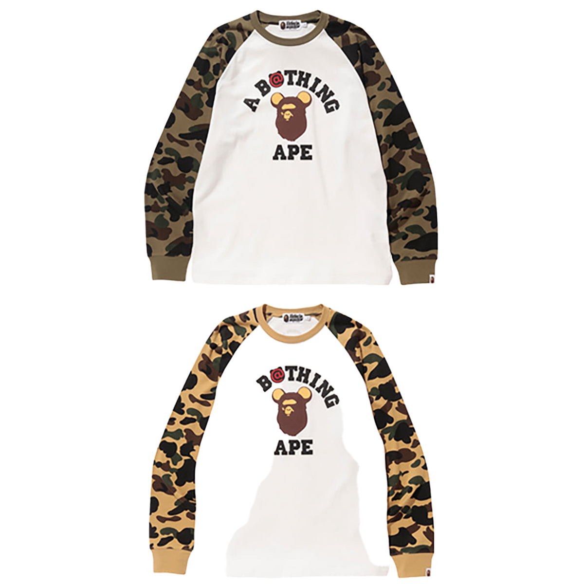 1ST CAMO BE@R COLLEGE L/S TEE