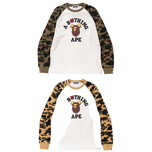 1ST CAMO BE@R COLLEGE L/S TEE