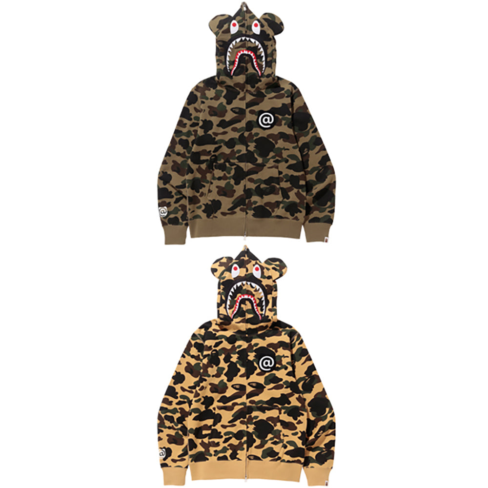 1ST CAMO SHARK BE@R FULL ZIP HOODIE_0