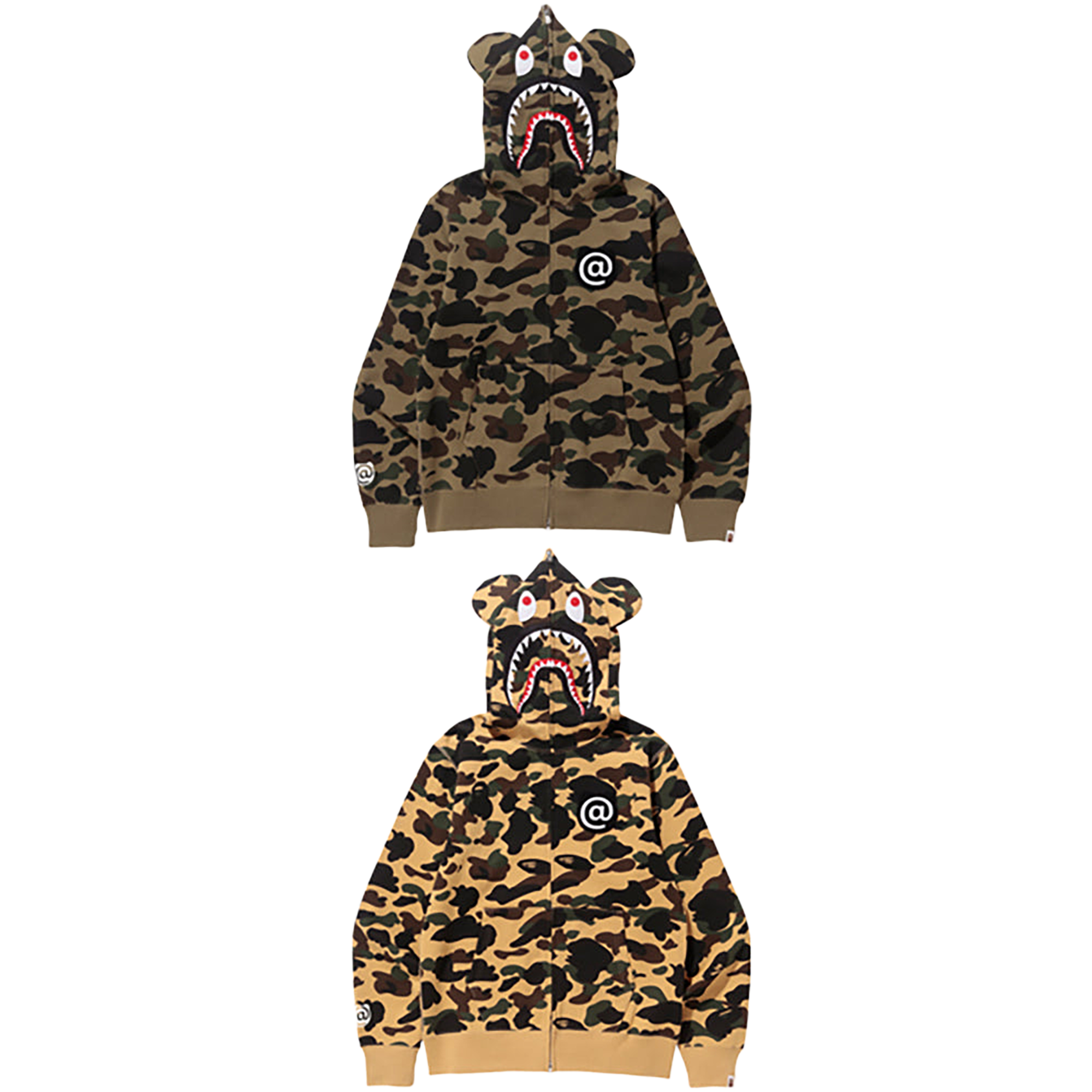 1ST CAMO SHARK BE@R FULL ZIP HOODIE