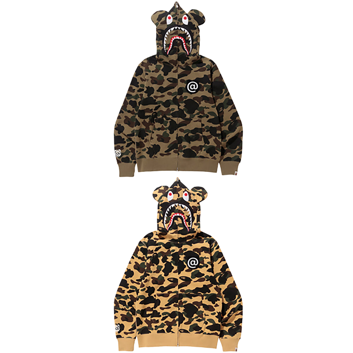 1ST CAMO SHARK BE@R FULL ZIP HOODIE