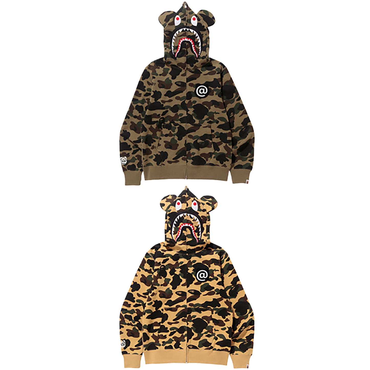 1ST CAMO SHARK BE@R FULL ZIP HOODIE