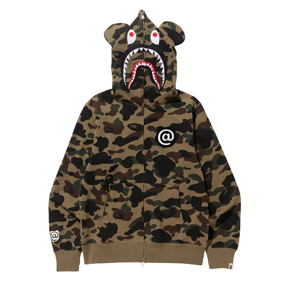 1ST CAMO SHARK BE@R FULL ZIP HOODIE_1