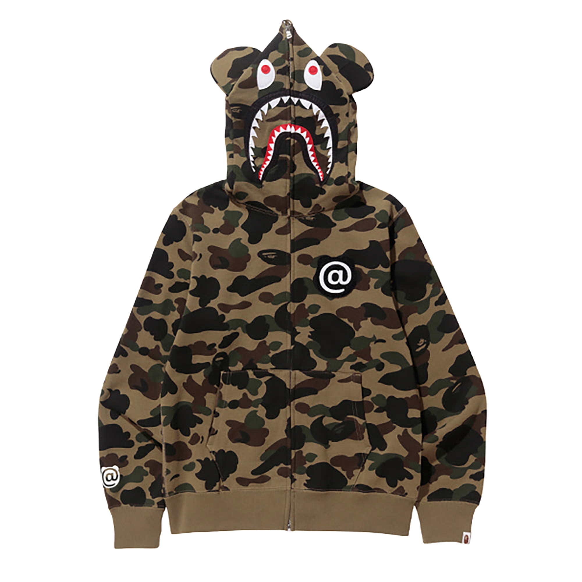 1ST CAMO SHARK BE@R FULL ZIP HOODIE