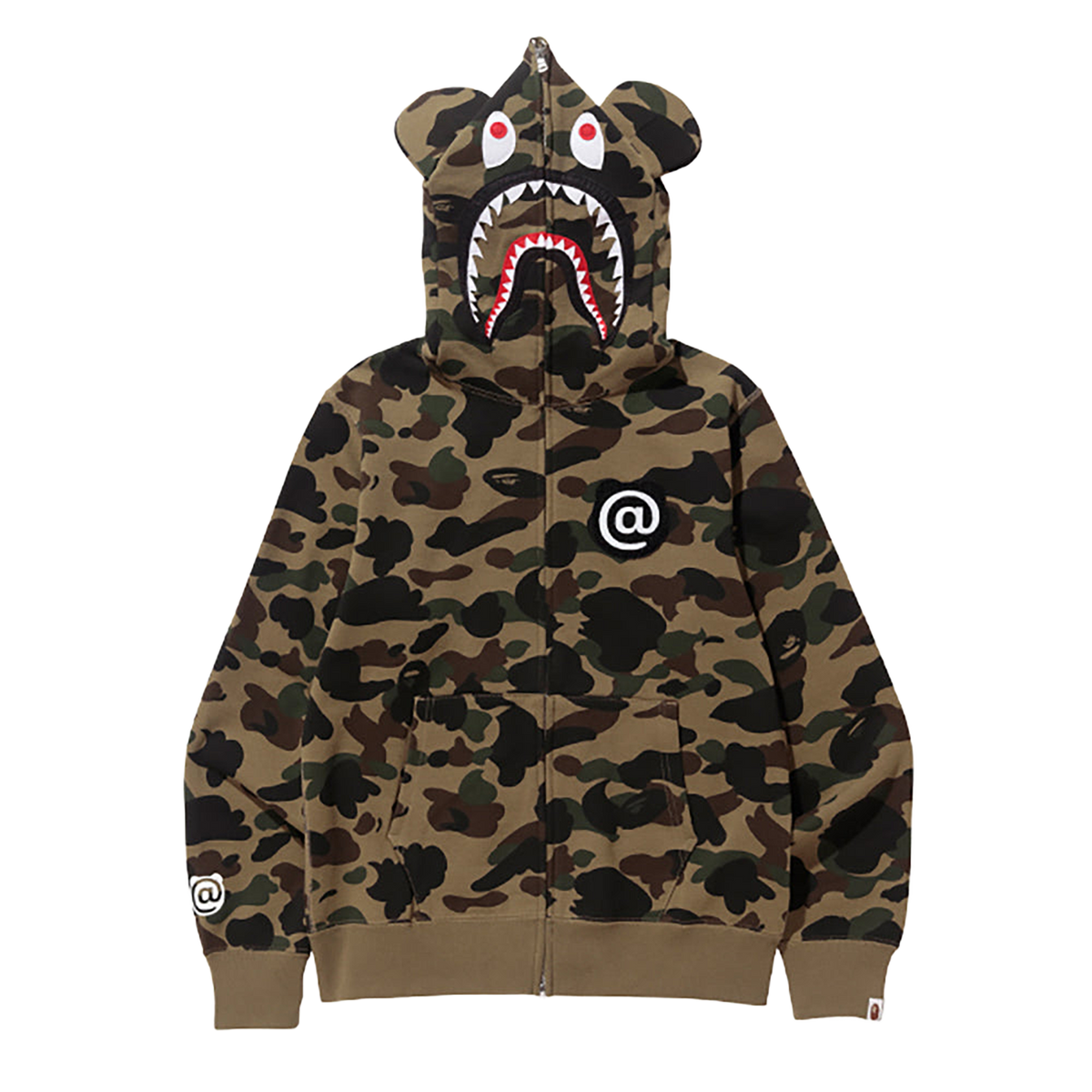 1ST CAMO SHARK BE@R FULL ZIP HOODIE