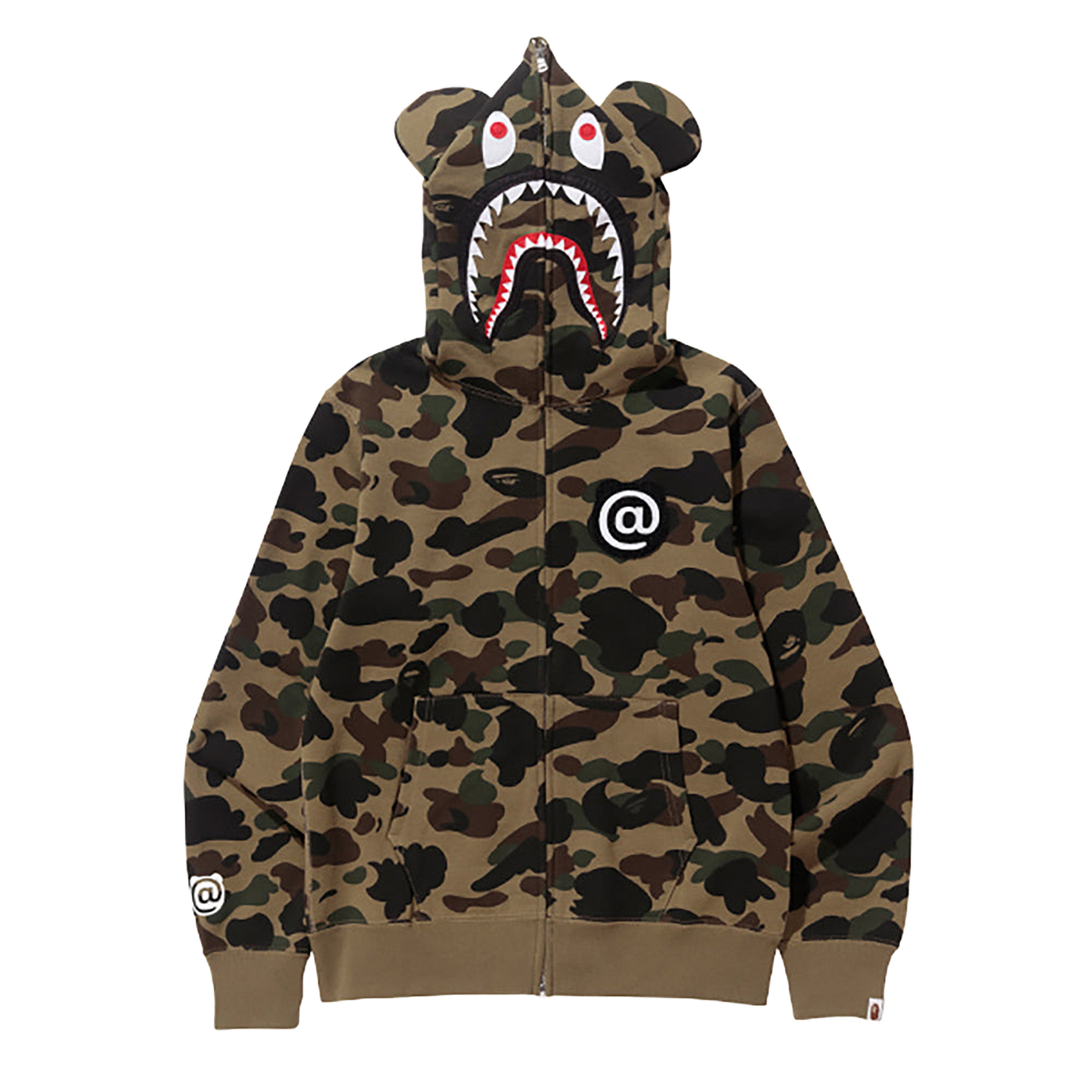 1ST CAMO SHARK BE@R FULL ZIP HOODIE
