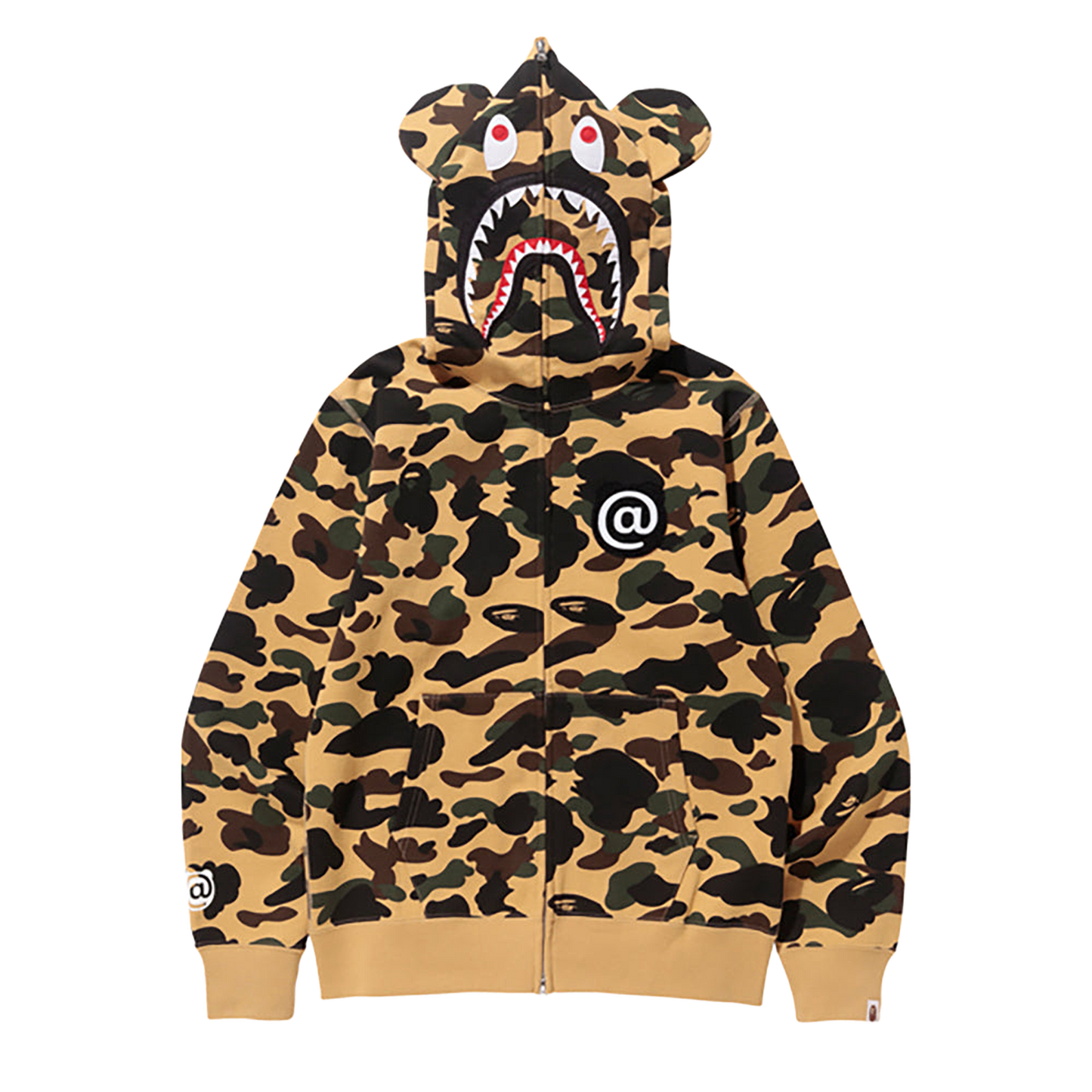 1ST CAMO SHARK BE@R FULL ZIP HOODIE