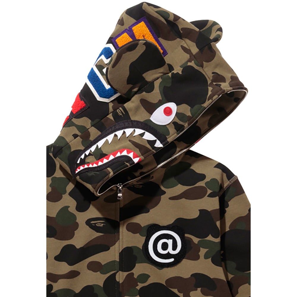 1ST CAMO SHARK BE@R FULL ZIP HOODIE_3