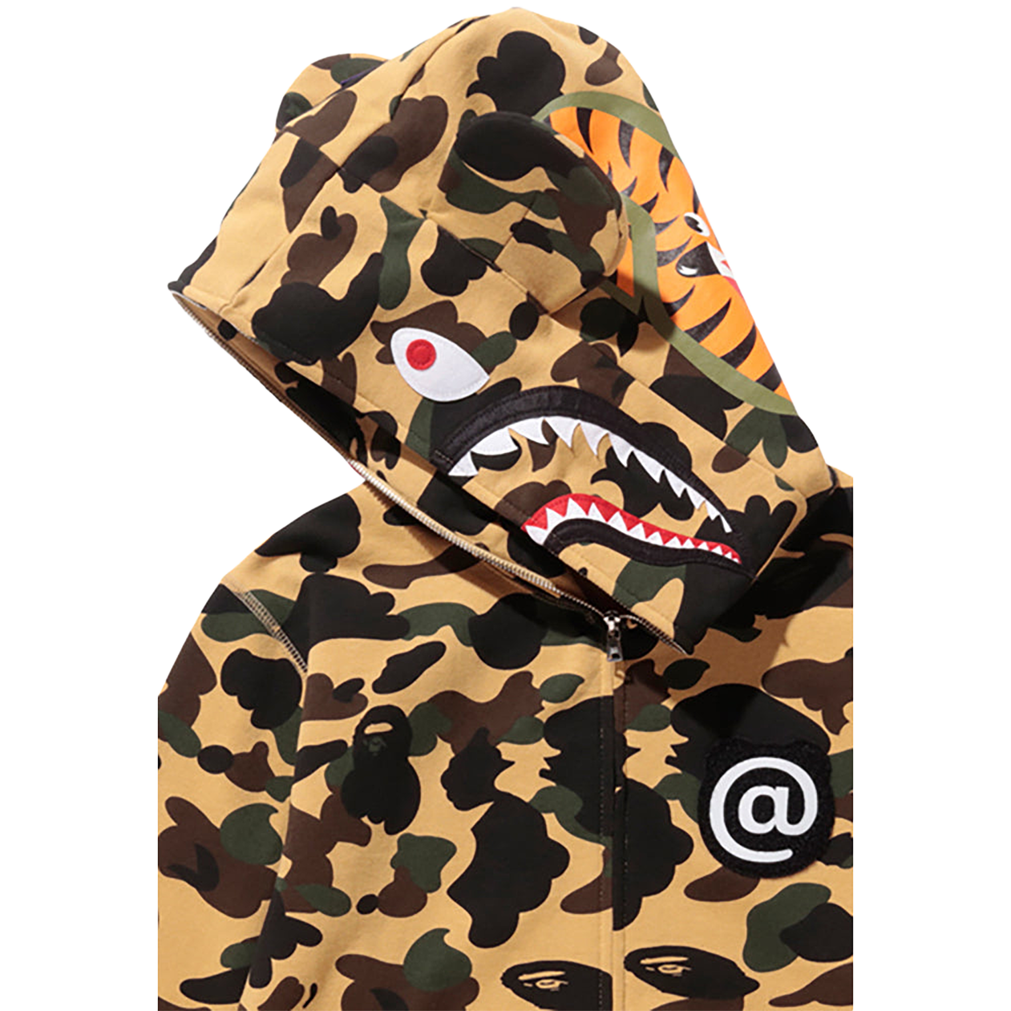 1ST CAMO SHARK BE@R FULL ZIP HOODIE