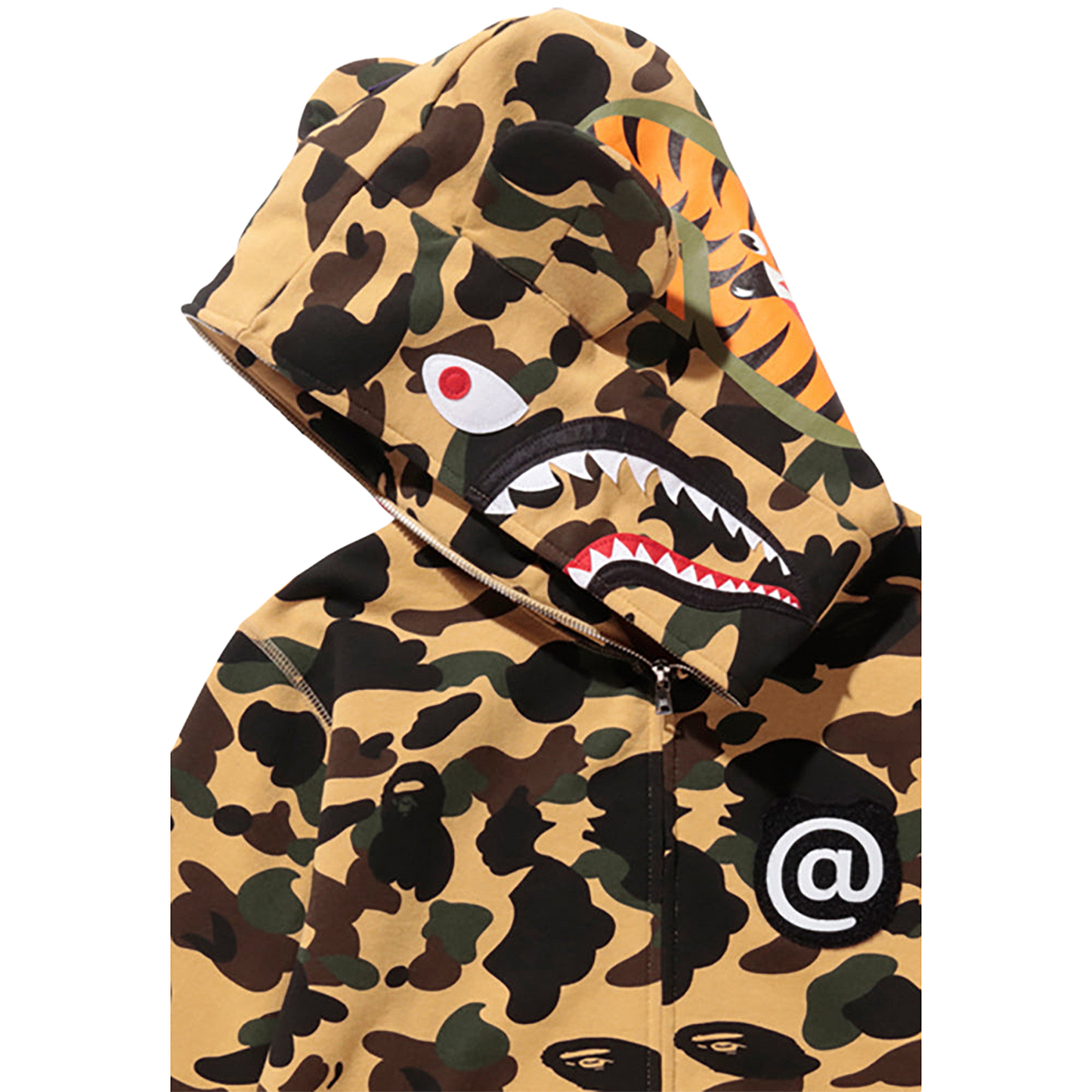 1ST CAMO SHARK BE@R FULL ZIP HOODIE