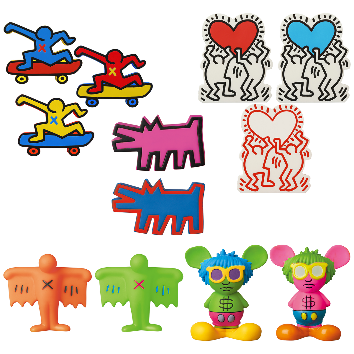 MINI VCD KEITH HARING #3 Skateboarder / With Heart / Barking Dog / Flying Devil / Radiant Baby / Andy Mouse / Three Eyed Smiling Face
