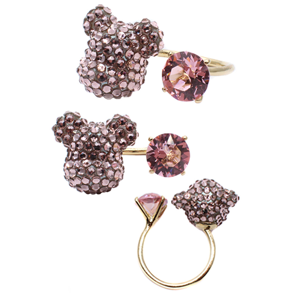 BE@BE@RBRICK CRYSTAL DECORATE RING(CRYSTAL/PINK/BLUE)RBRICK SWAROVSKI RING_1