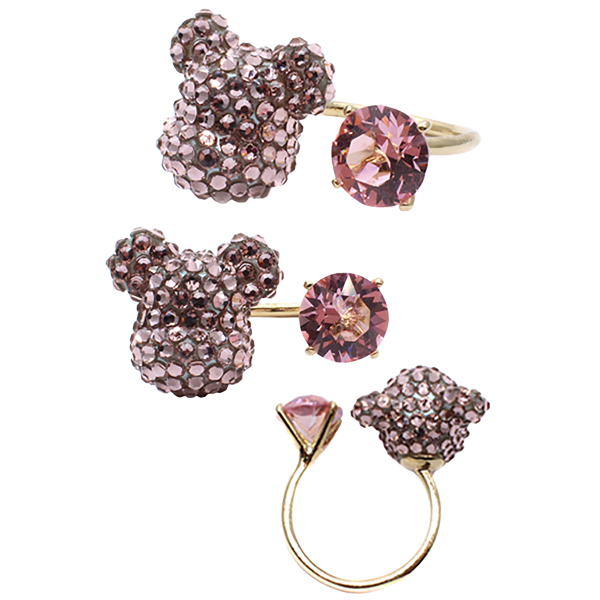 BE@BE@RBRICK CRYSTAL DECORATE RING(CRYSTAL/PINK/BLUE)RBRICK SWAROVSKI RING