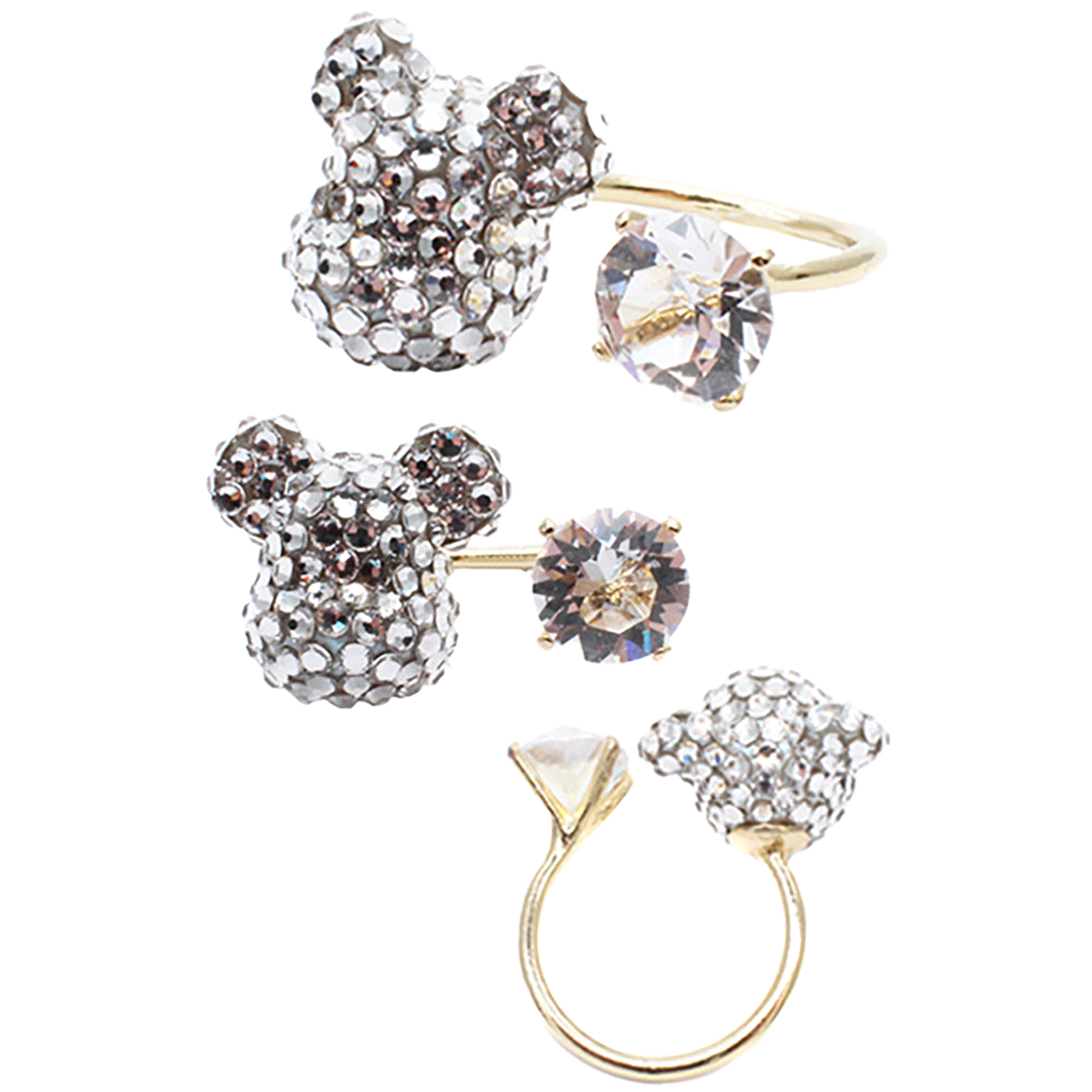 BE@BE@RBRICK CRYSTAL DECORATE RING(CRYSTAL/PINK/BLUE)RBRICK SWAROVSKI RING