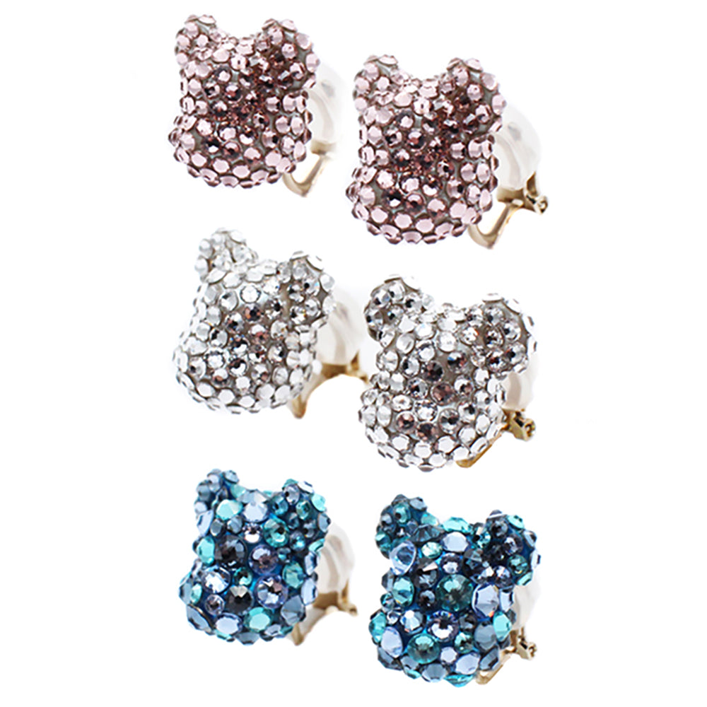 BE@RBRICK CRYSTAL DECORATE EARRING(CRYSTAL/PINK/BLUE)_0