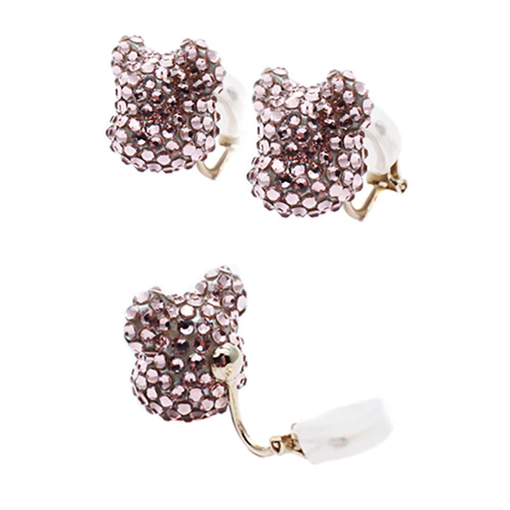BE@RBRICK CRYSTAL DECORATE EARRING(CRYSTAL/PINK/BLUE)_1