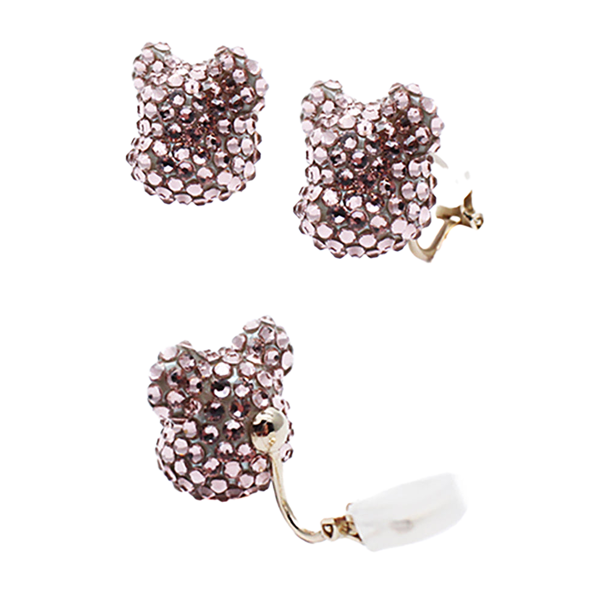 BE@RBRICK CRYSTAL DECORATE EARRING(CRYSTAL/PINK/BLUE)