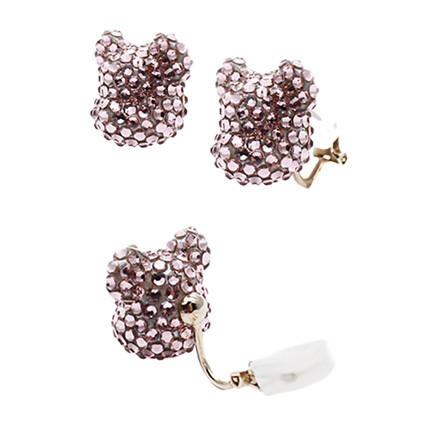 BE@RBRICK CRYSTAL DECORATE EARRING(CRYSTAL/PINK/BLUE)