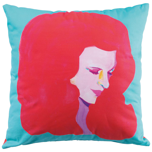 MLE × SAIKO OTAKE SQUARE CUSHION「MANNEQUIN HEAD<AQUA>」