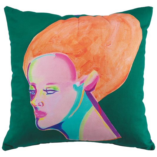 MLE × SAIKO OTAKE SQUARE CUSHION「MANNEQUIN HEAD<GREEN>」