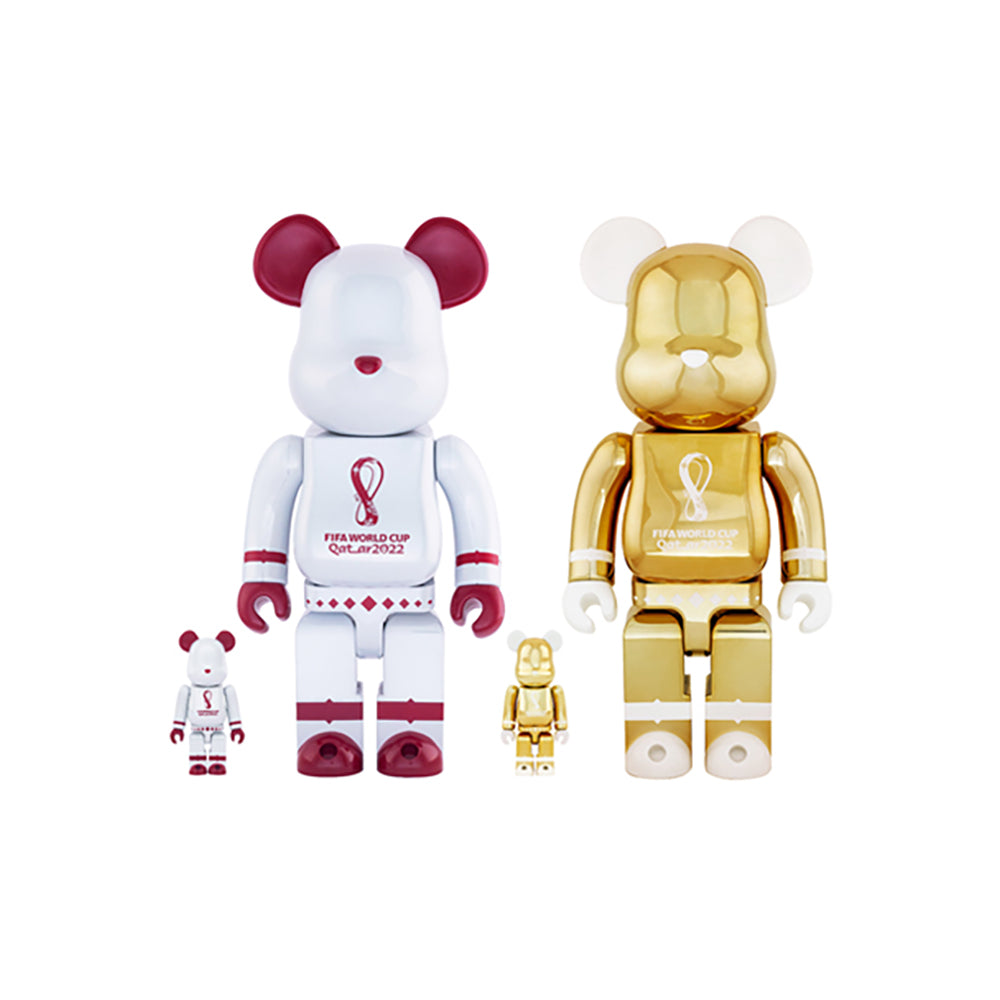 BE@RBRICK – FIFA WORLD CUP QATAR 2022 (TM) OLP WHITE CHROME / OLP GOLD 100% & 400%_0